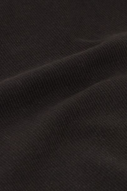 Zwarte strapless rib top