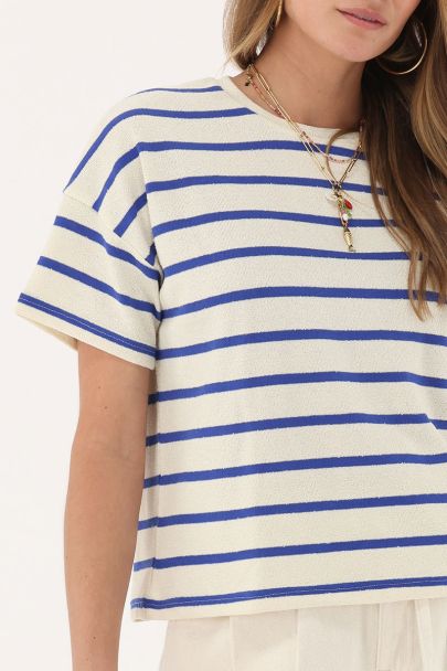 T-shirt rayé bleu et blanc