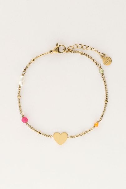 Armband mit Herz und Perlen 