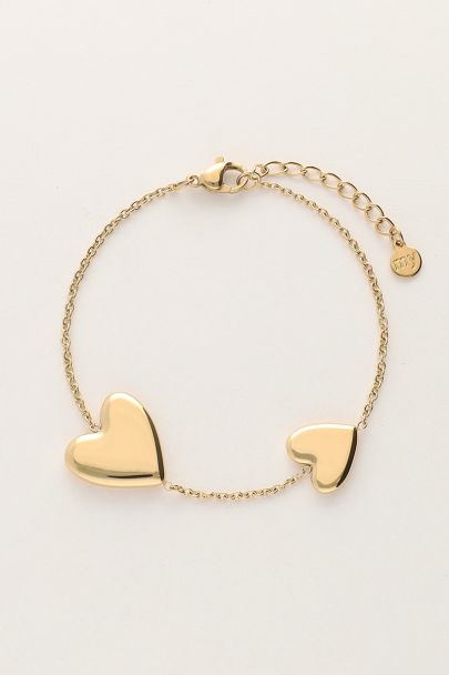 Armband met twee hartjes