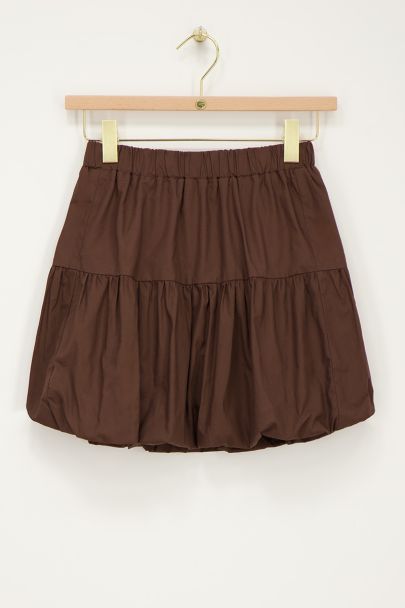 Brown balloon skirt mini