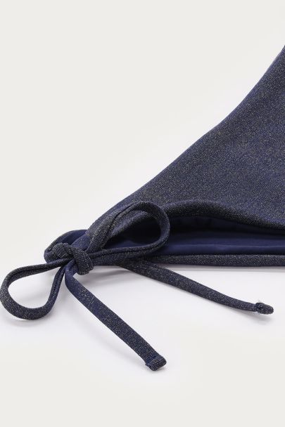 Donkerblauw bikini broekje met strikbandjes