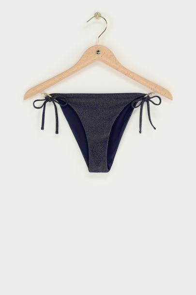 Donkerblauw bikini broekje met strikbandjes