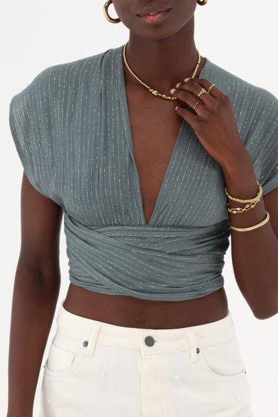 Top vert foncé avec lurex