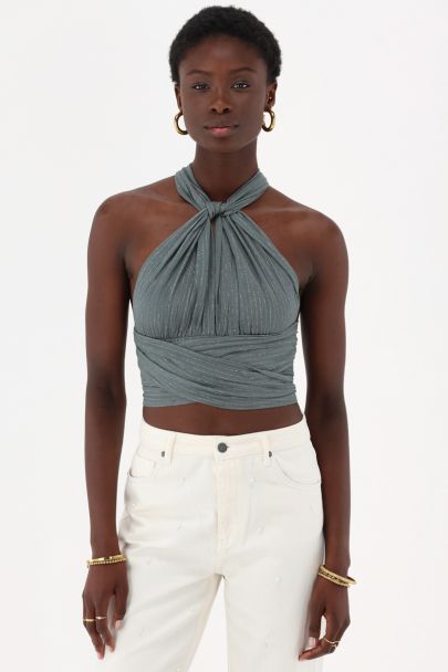 Top vert foncé avec lurex