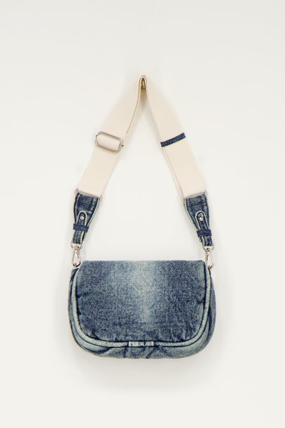 Denim crossbody tas "verwassen" look