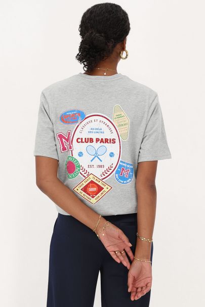 Grey T-shirt sports and patches