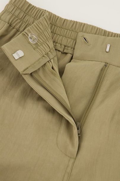 Green cargo pants with elasticated waistband