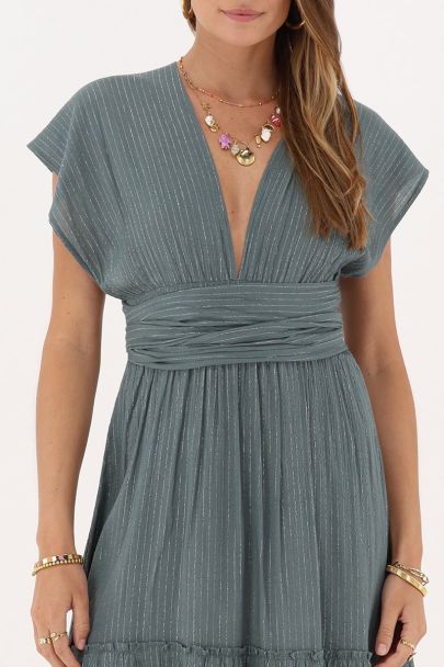 Robe verte courte en lurex