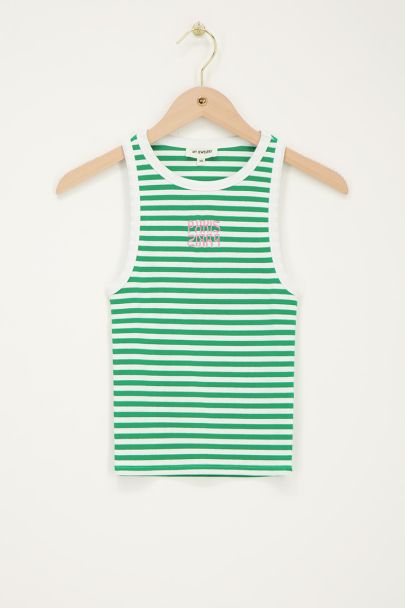 Grün und weiß gestreiftes Tanktop