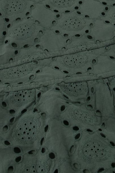Robe large verte avec broderie