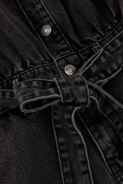 Grijze denim playsuit met ceintuur