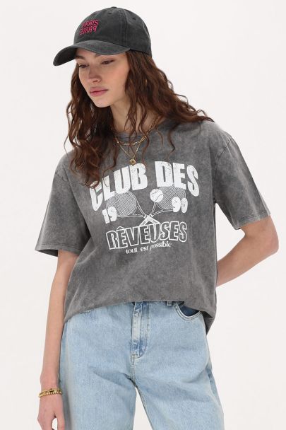 Grijs T-shirt " Club des rêveuses"