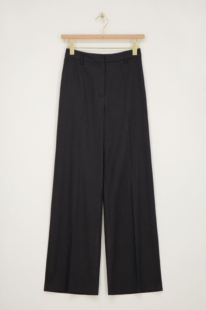 Grijze wide leg pantalon met steekzakken