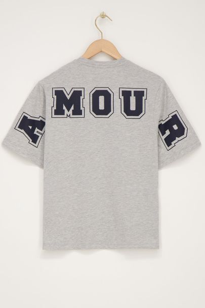 T-shirt gris "Amour"