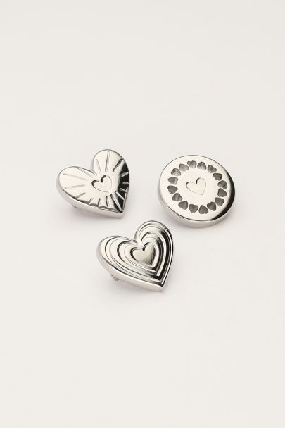 Iconic broche set zilverkleurig