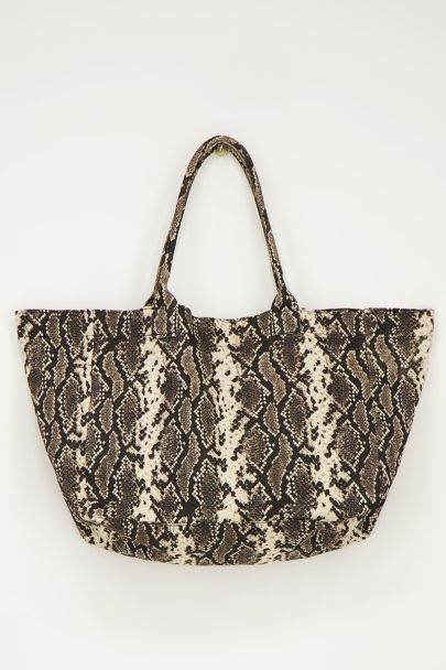 Grote shopper met slangenprint