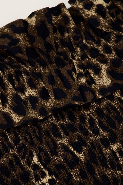 Leo-Maxikleid mit Rüschen