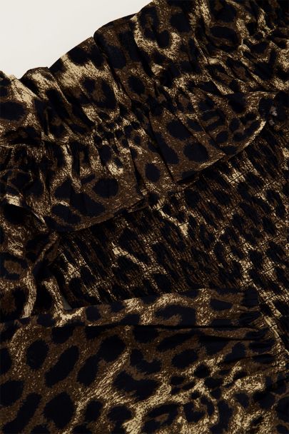 Off-shoulder Oberteil mit Leopardenmuster