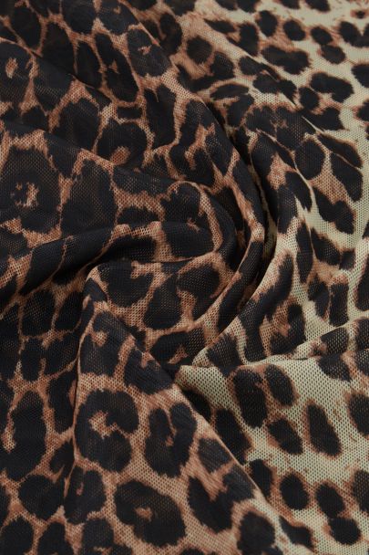 Netzoberteil mit Leopardenmuster und Bündchen