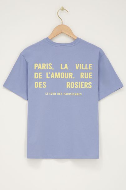 Lichtblauw T-shirt "Paris la ville de l'amour"