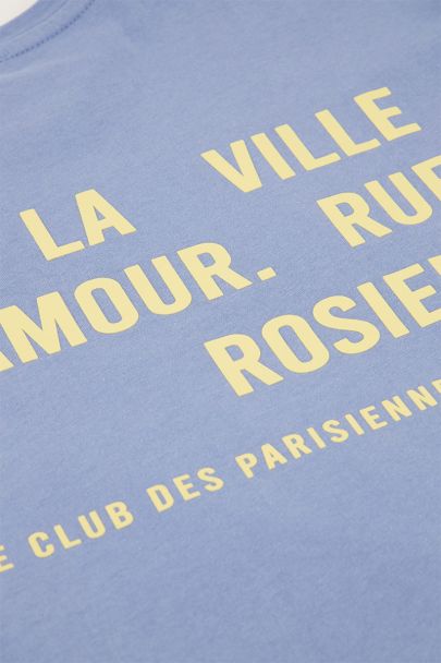 Lichtblauw T-shirt "Paris la ville de l'amour"
