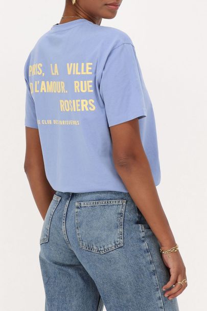 Lichtblauw T-shirt "Paris la ville de l'amour"