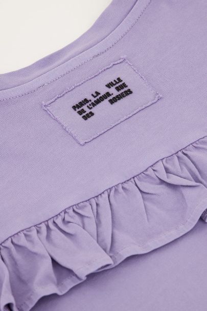 Lila T-shirt met ruffle