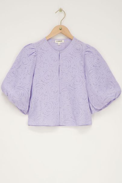 Top lilas à manches bouffantes