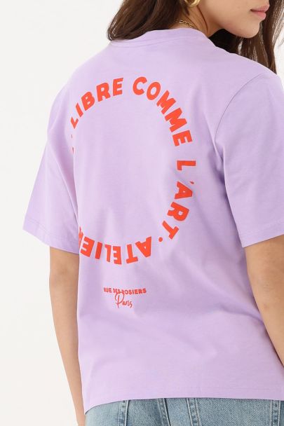 Fliederfarbenes T-Shirt „Circle I'art“