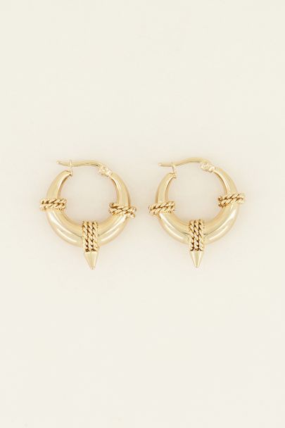 Boucles d’oreilles rondes avec chaîne