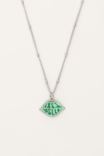 Candy ketting met groene tr&egrave;s belle bedel