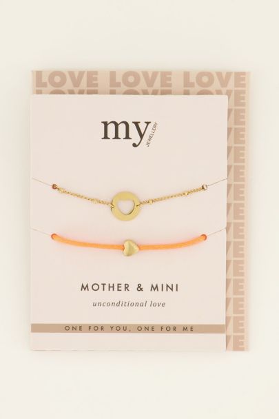 Bracelets duo mère-enfant orange