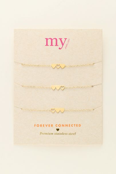 Mutter & Mini-Armband mit drei Herzen 