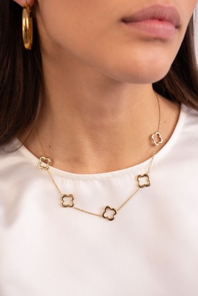 Kette mit fünf Kleeblättern