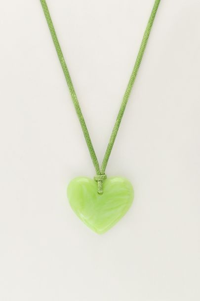 Ocean groene koord ketting met hart