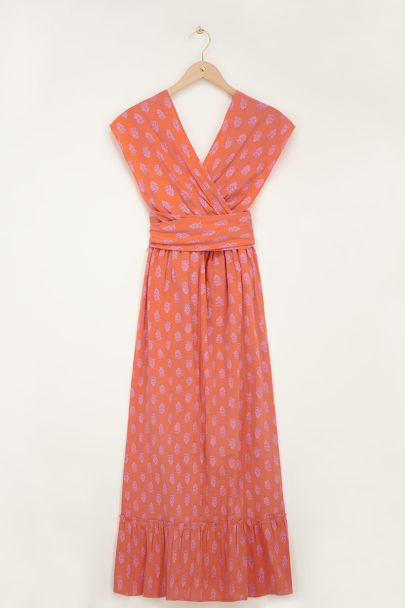 Robe longue à imprimé orange