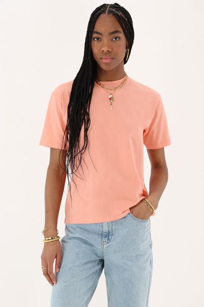 Oranje T-shirt "Bonjour amour mon cheri"