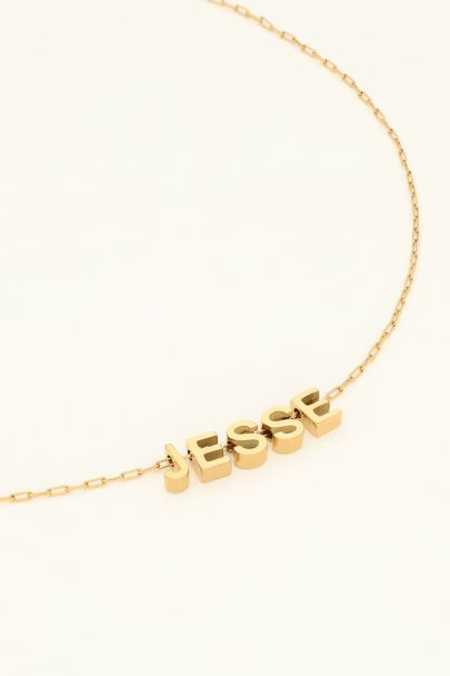 Engraved short necklace with initials