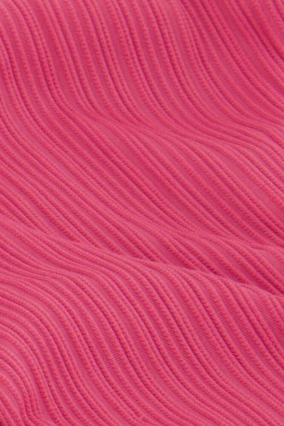 Roze bikini broekje met rib en strikbandjes