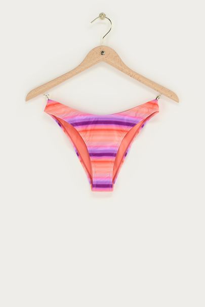 Bas de maillot de bain échancré rose dégradé 