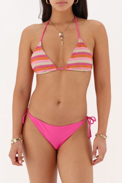 Roze bikini broekje met strikjes 