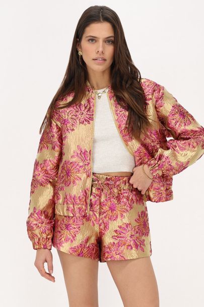 Pinke Jacquard-Shorts