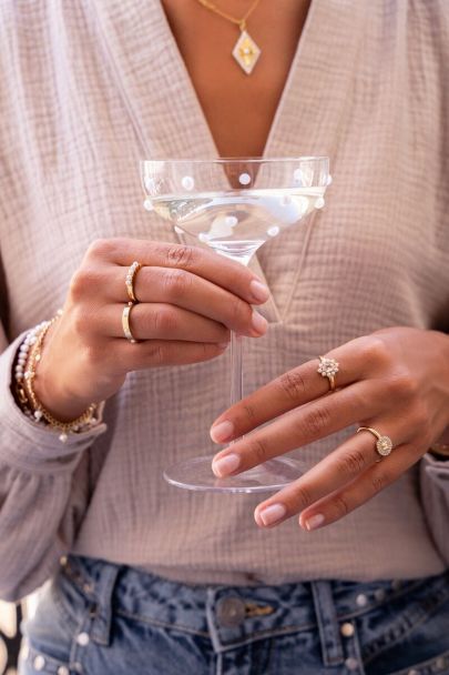 Ring met 5 imitatieparels 