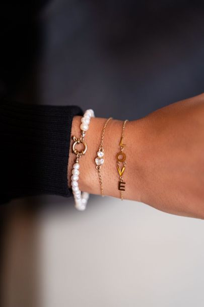 Armband mit doppeltem Strassherz