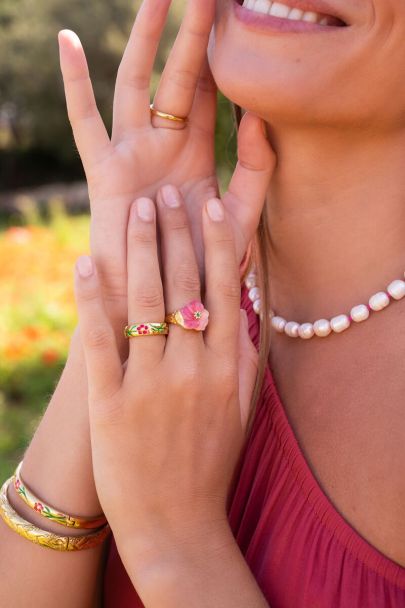 Bague Casa Fiore avec fleurs rouges