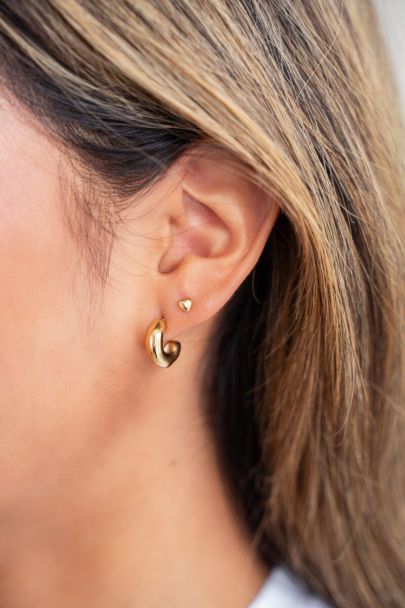 Boucles d'oreilles puces mini coeur