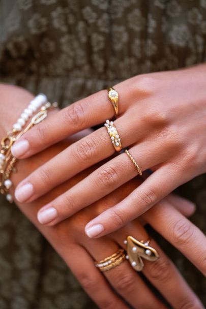 Ring met imitatieparels 