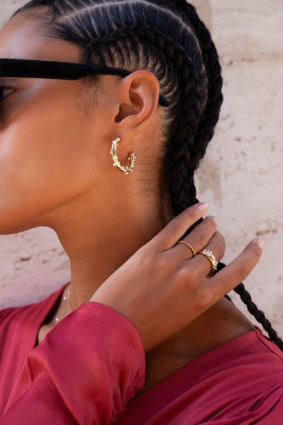 Créoles à petites perles fantaisies 