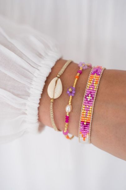 Sunrocks kralen armband met bloemen